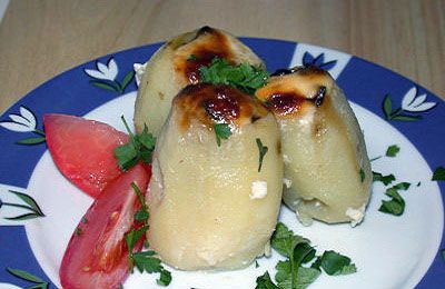 Картофель фаршированный грибами